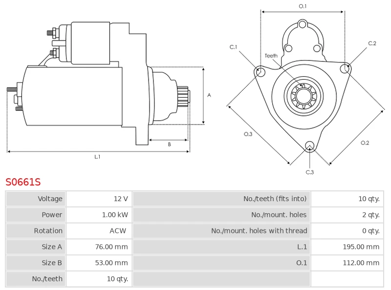 Motor de arranque AS-PL S0661S