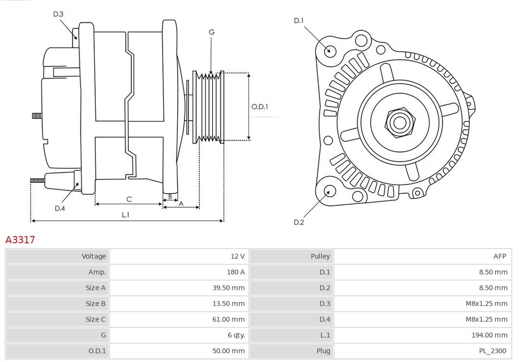 Alternador AS-PL A3317