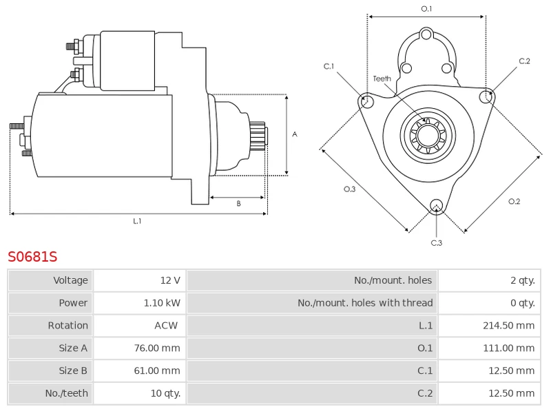 Motor de arranque AS-PL S0681S