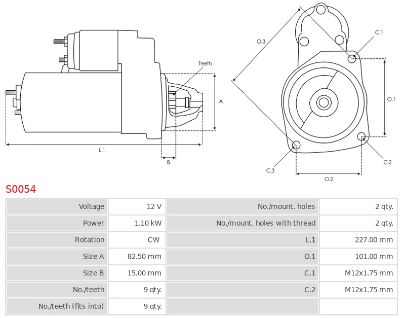Motor de arranque AS-PL S0054