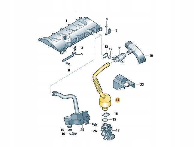 Separador de aceite, ventilación del cárter OSSCA 20701