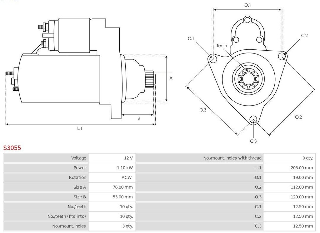 Motor de arranque AS-PL S3055