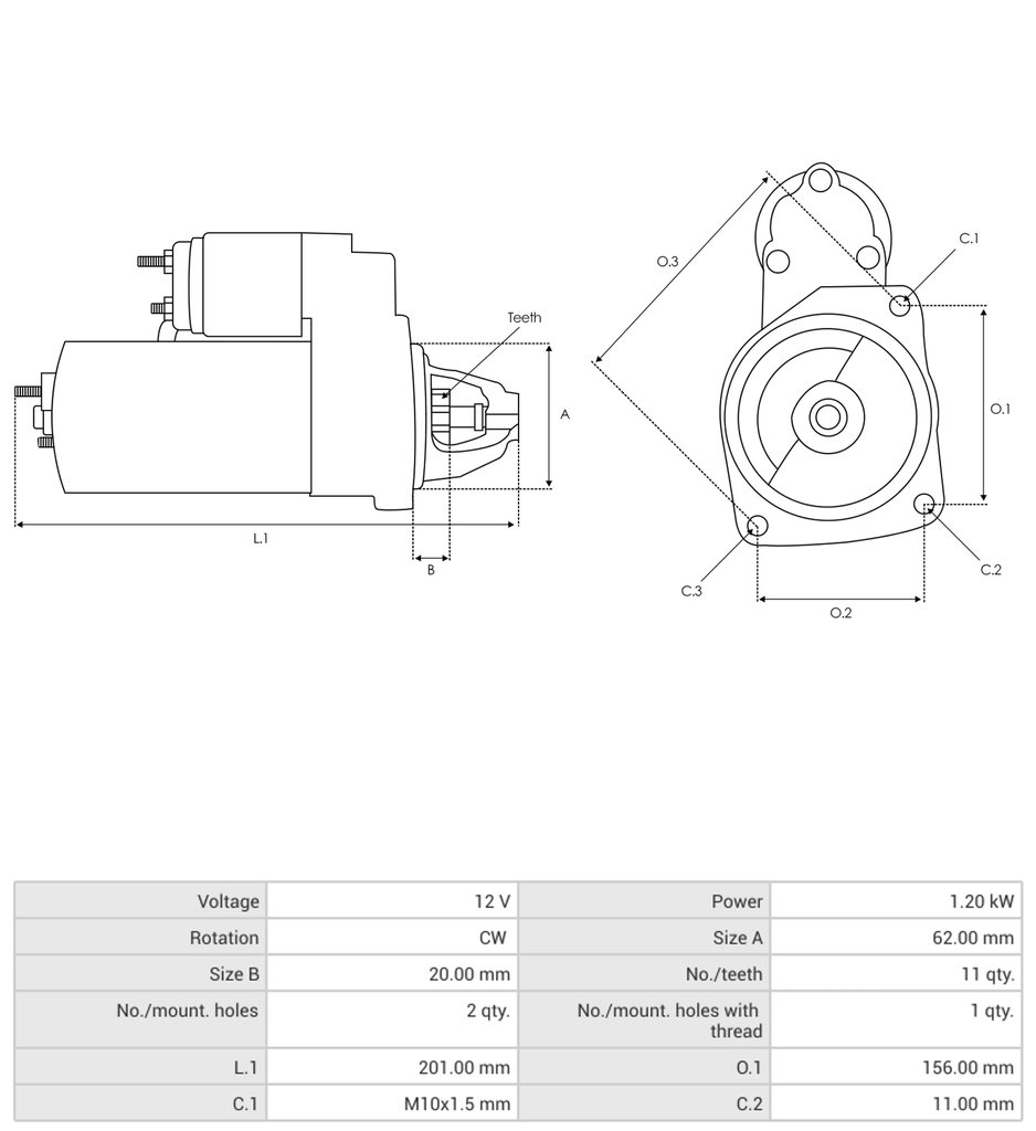 Motor de arranque A2829061100 STR12500