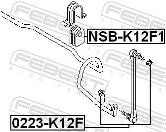Bieleta de suspensión delantera FEBEST 0223-K12F