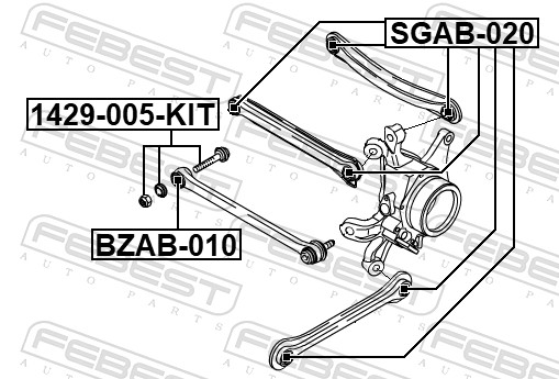 Buje de Suspensión del Brazo oscilante FEBEST SGAB-020