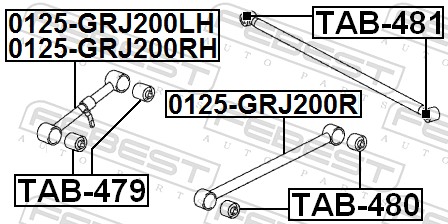 Buje de Suspensión del Brazo oscilante FEBEST TAB-481