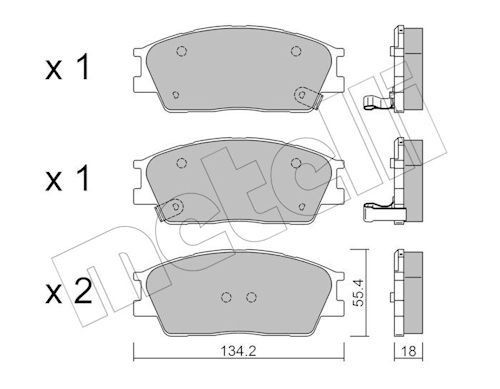 Pastillas delanteras METELLI 22-1374-0