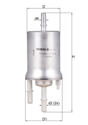 Filtro combustible MAHLE ORIGINAL KL 572