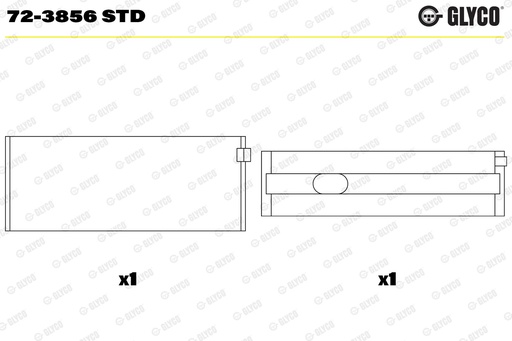 [723856STD] Juego de cojinetes de cigüeñal GLYCO 72-3856 STD