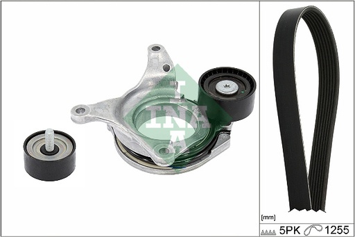 [529054410] Juego de polea tensora y correa trapecial poli V INA 529 0544 10